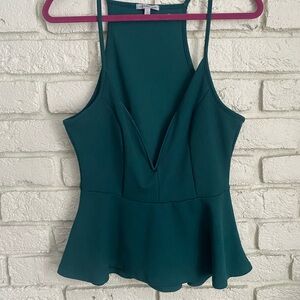 Charlotte Russe Green Bustier Peplum Camisole